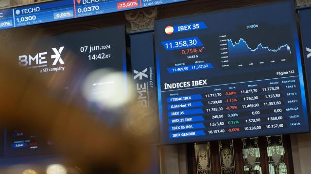 Un panel del Palacio de la Bolsa de Nueva York.