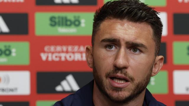 Aymeric Laporte, en rueda de prensa