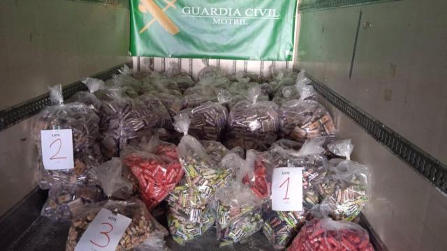 Hachís incautado por la Guardia Civil.