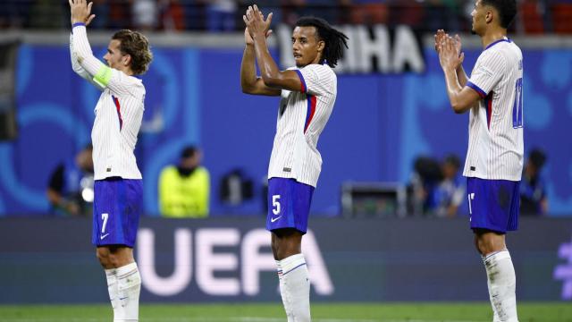 Los jugadores de Francia tras un partido de la Eurocopa