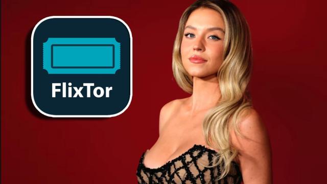 Icono de Flixtor junto a la actriz Sydney Sweeney