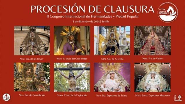 Cartel de la procesión de clausura del II Congreso Internacional de Hermandades y Piedad Popular.