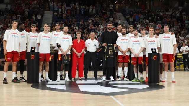 Homenaje a Marc Gasol en el Wizink Center de Madrid antes del España - Italia