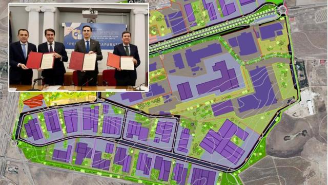 Plano de la ampliación y el acuerdo para relanzar el polígono entre instituciones