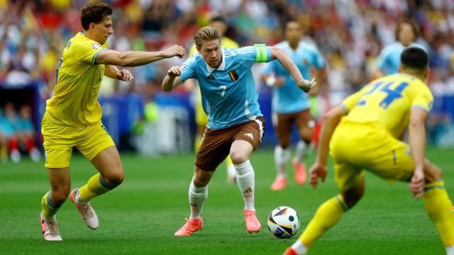 De Bruyne, en el partido frente a Ucrania.