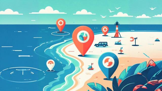 Ilustración de puntos geolocalizados