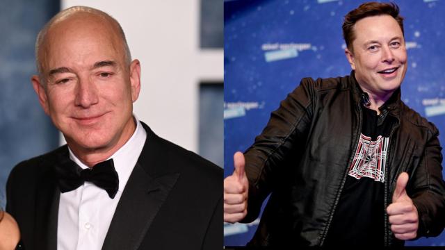 Montaje de Jeff Bezos (izqda) y Elon Musk (dcha).