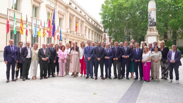 Representación del PP de Castilla-La Mancha que ha acudido al Senado.