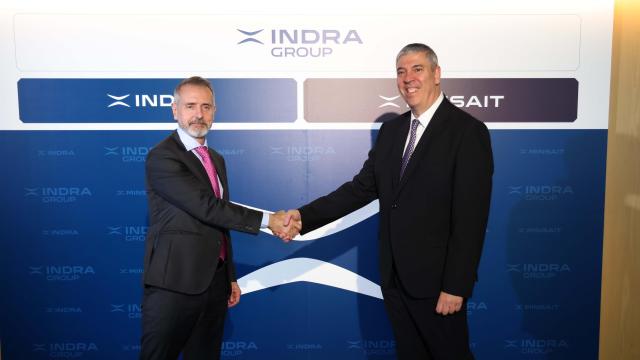 Marc Murtra, presidente, y José Vicente de los Mozos, consejero delegado de Indra en la Junta General de Accionistas de 2024.