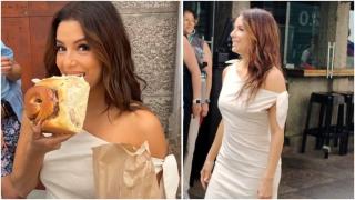 Eva Longoria en la Praza de Abastos de Santiago.