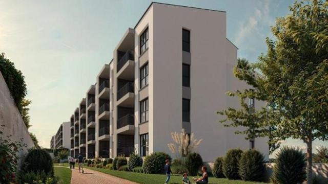 Ilustración de la vista exterior del edificio que acogerá las viviendas públicas para alquiler joven en Valladolid