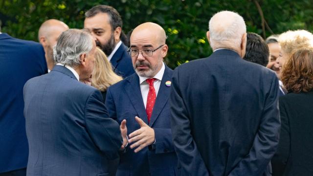 El delegado del Gobierno en la Comunidad de Madrid, Francisco Martín, durante el acto de conmemoración de la festividad de San Juan, patrón de la Policía Municipal de Madrid.