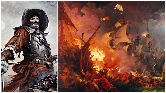 Francisco de Cuéllar y la 'Derrota de la Armada Invencible', por Philippe-Jacques de Loutherbourg.