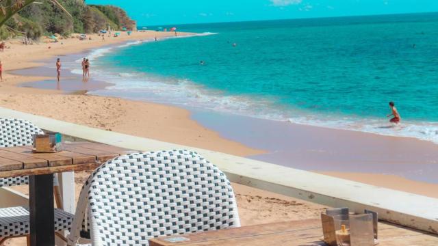 Así es la vista del mar desde este chiringuito.