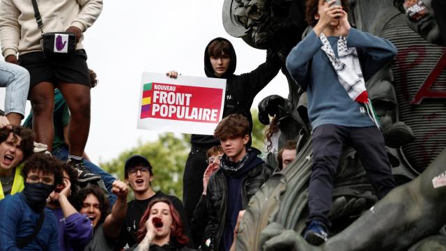 Manifestantes de las protestas contra la extrema derecha francesa, el pasado 16 de junio en las calles de París.