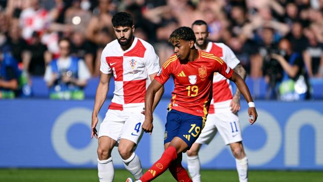 Lamine Yamal durante el partido de esta Eurocopa ante Croacia.