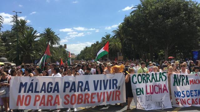 Protesta de malagueños el pasado mes de junio para reivindicar el acceso a la vivienda.