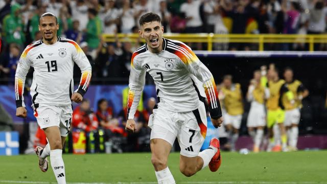 Havertz celebra su gol anotado ante Dinamarca.