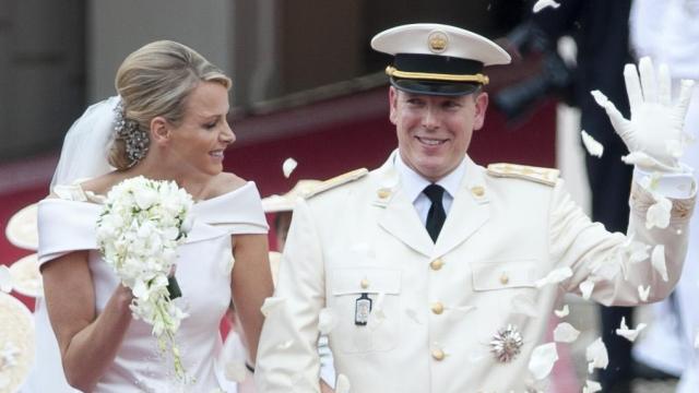 Charlène y Alberto de Mónaco el día de su enlace el 2 de julio de 2011.