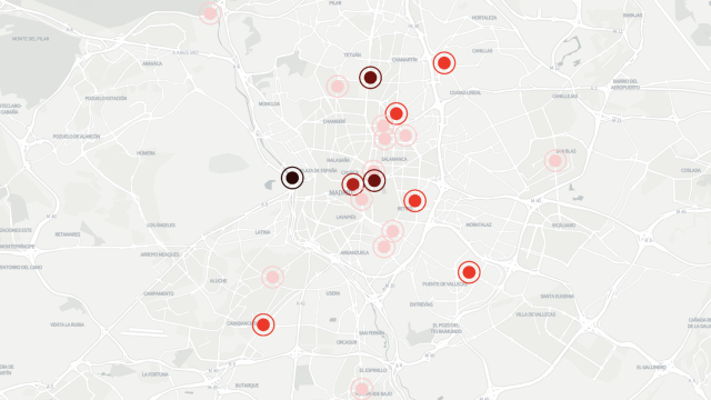 Las vías de Madrid en las que se produjeron más accidentes de moto con asistencia sanitaria en 2023.
