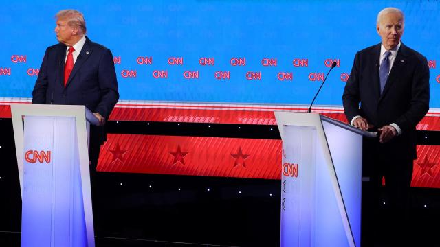 Donald Trump y Joe Biden en el primer debate presidencial el pasado jueves.