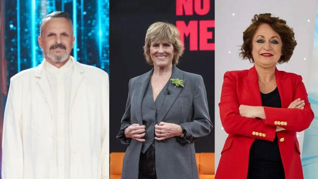 Miguel Bosé, Mercedes Milá Rocío Ramos-Paúl.