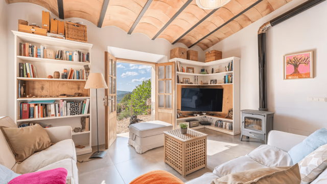 El interior de una casa vacacional.