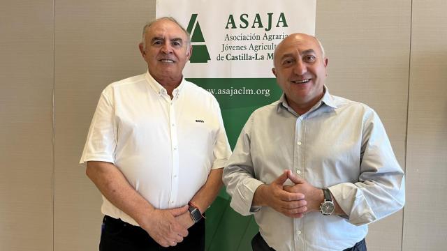 José María Fresneda y Florencio Delgado, presidente y secretario general de Asaja Castilla-La Mancha, respectivamente.