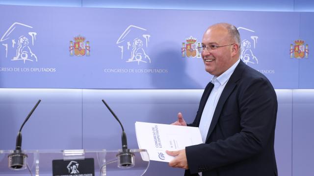 El portavoz parlamentario del PP, Miguel Tellado, este martes en el Congreso.
