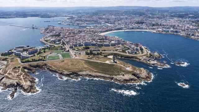 Vista aérea de A Coruña.