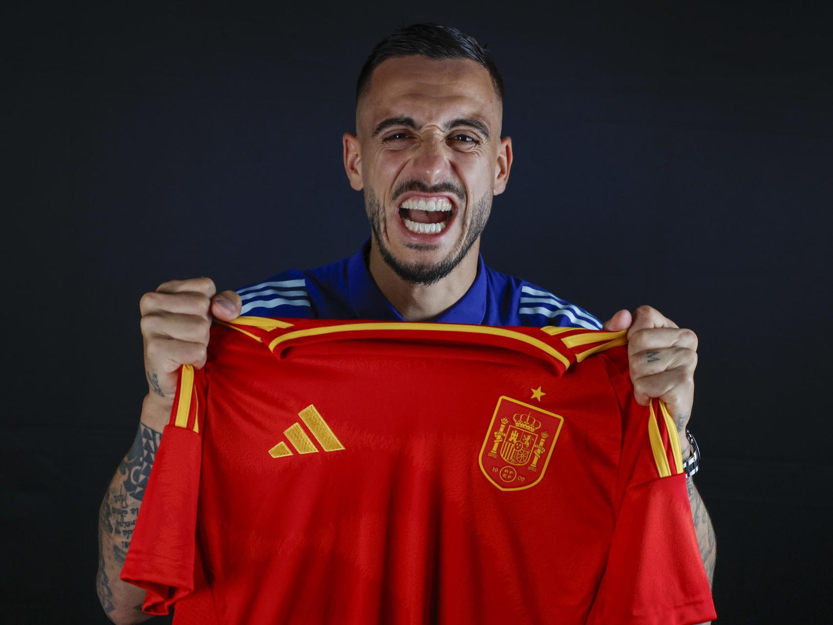 Joselu Mato con la camiseta de la selección española de fútbol