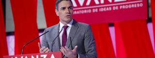 El presidente del Gobierno, Pedro Sánchez, este miércoles en la presentación de la Fundación Avanza.