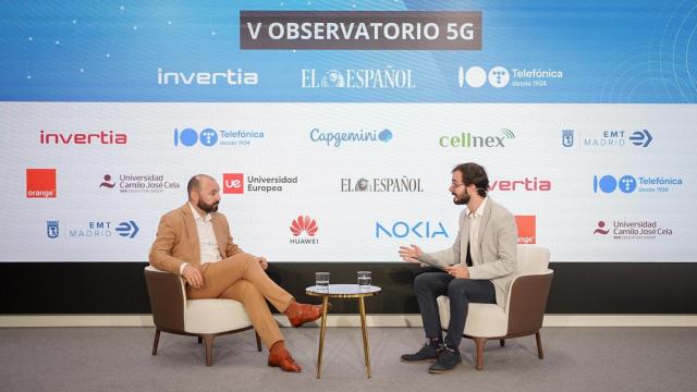 Manuel Giménez, director ejecutivo de Spain DC, durante su conversación con Diego G. Camporro, redactor de EL ESPAÑOL-Invertia; en la segunda jornada del V Observatorio 5G.