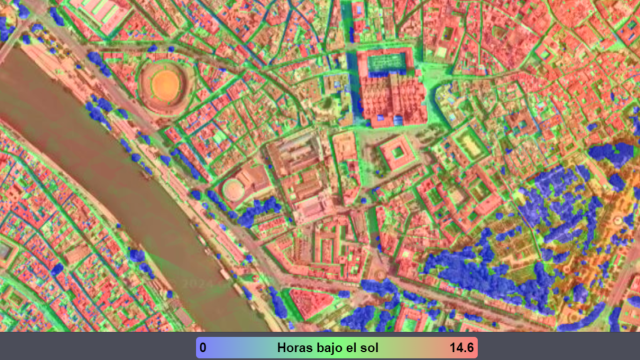 Mapa del calor en Sevilla.