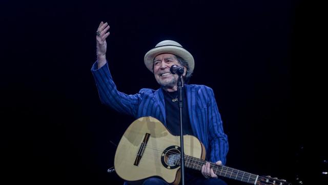El cantante Joaquín Sabina durante una actuación en el WiZink Center, a 20 de diciembre de 2023.