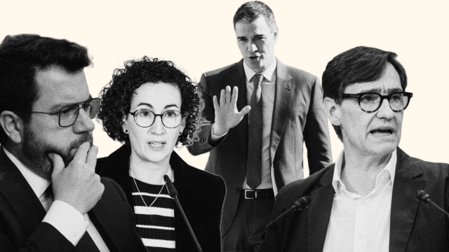 Pere Aragonès, Marta Rovira, Pedro Sánchez y Salvador Illa.