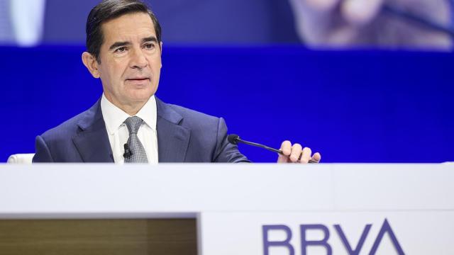 Carlos Torres, presidente de BBVA, durante la junta extraordinaria de accionistas del pasado viernes.