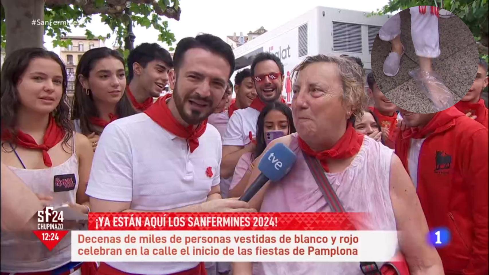 Imagen de la retransmisión de los Sanfermines en La 1.