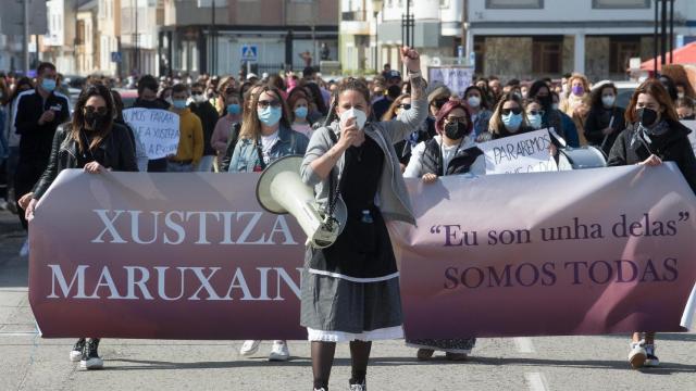 Manifestación en apoyo a las 87 mujeres que en 2019 fueron grabadas mientras orinaban en las fiestas de A Maruxaina.