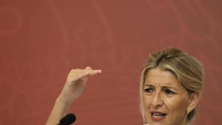 La vicepresidenta segunda y ministra de Trabajo y Economía Social, Yolanda Díaz, este lunes.