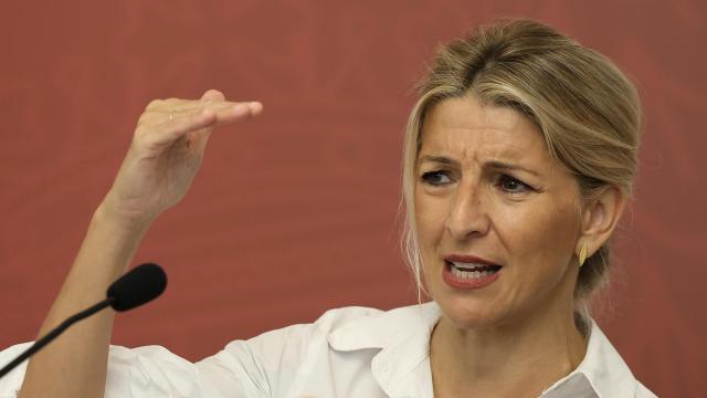 La vicepresidenta segunda y ministra de Trabajo y Economía Social, Yolanda Díaz, este lunes.