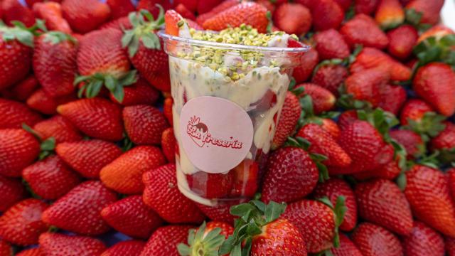 Uno de los vasos de La Fresería.