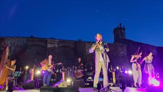 Concierto de Carlos Núñez en la Colegiata de Sar, en Santiago.