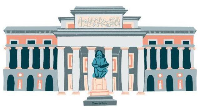 'Sticker' del Edificio de Villanueva. Foto: Museo Nacional del Prado