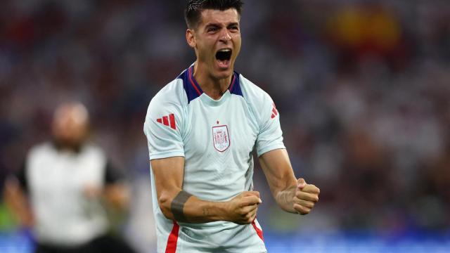 Morata celebra el pase de España a la final de la Eurocopa