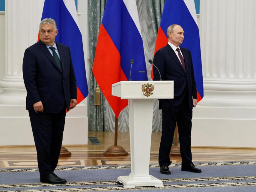 El primer ministro húngaro, Viktor Orbán, durante su visita el pasado viernes a Vladímir Putin en Moscú