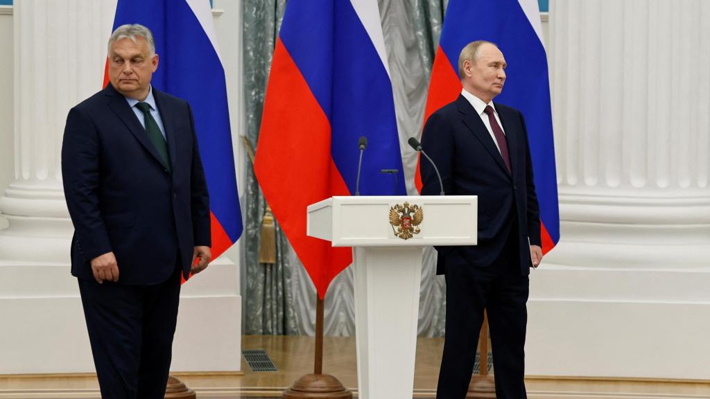 El primer ministro húngaro, Viktor Orbán, durante su visita el pasado año a Vladímir Putin en Moscú