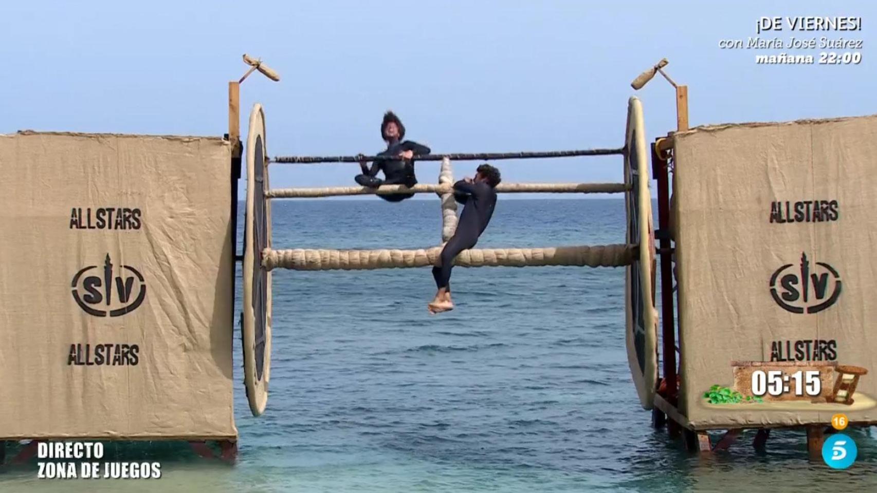 La caída de Bosco Martínez-Bordiú en 'Supervivientes'.