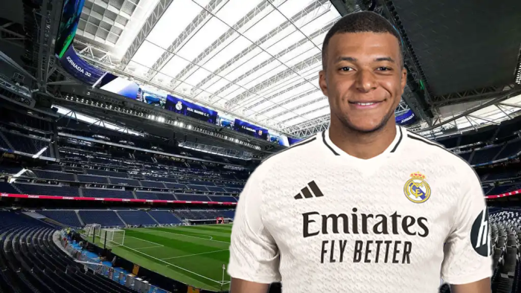 Fotomontaje de Kylian Mbappé en el nuevo Bernabéu
