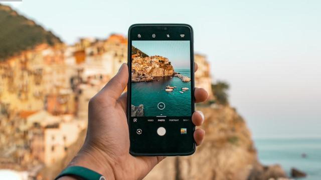 Cámara del móvil en la playa